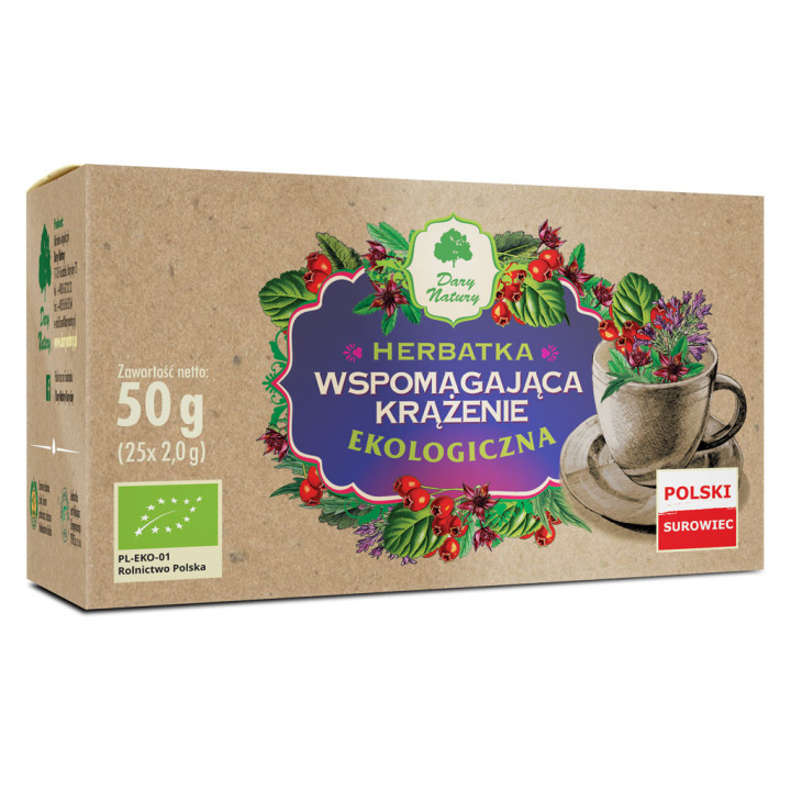 Herbatka Wspomagająca Krążenie BIO (25x2g) 50g | DARY NATURY - herbatki - Ekochatka