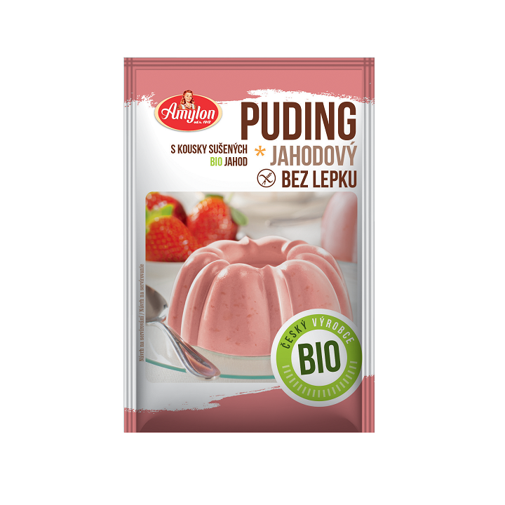 Budyń Truskawkowy Bezglutenowy BIO 40g | AMYLON - Ekochatka