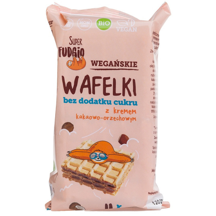 Wafelki z Kremem Kakaowo Orzechowym bez Dodatku Cukrów BIO (4szt.) 120 | ME GUSTO - Ekochatka