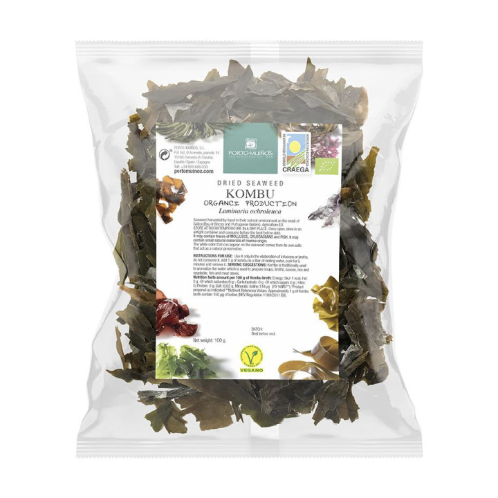 Algi Morskie Suszone Kombu BIO 100g | PORTO MUINOS - Ekochatka