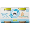 Mięso Pstrąga z Warzywami Bezglutenowe od 4 Miesiąca (2 x 80 g) BIO 160 g - Alce Nero