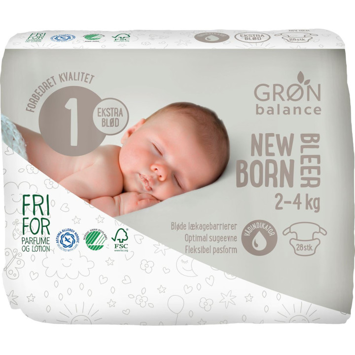 Pieluchy Noworodek ECO 2 4kg (28szt.) | GRON BALANCE - Ekochatka