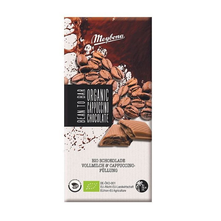Czekolada Mleczna z Nadzieniem o Smaku Cappuccino BIO 100g | MEYBONA - Ekochatka
