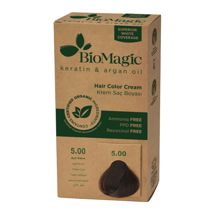 Farba do Włosów Jasny Brąz (5.00) 250g | BIOMAGIC - Ekochatka