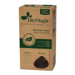 Farba do Włosów Ciemny Czekoladowy Brąz (55.07) 250g | BIOMAGIC - Ekochatka