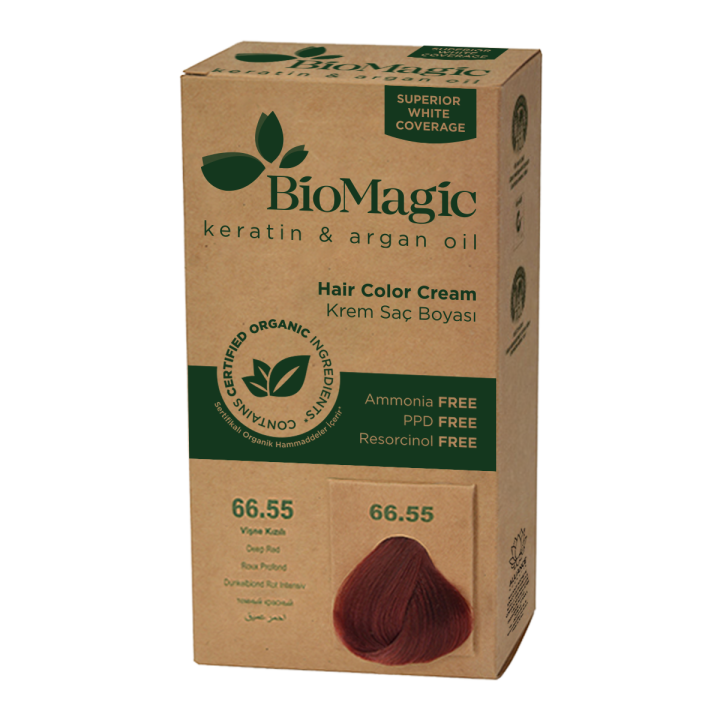 Farba do Włosów Głęboka Czerwień (66.55) 250g | BIOMAGIC - Ekochatka