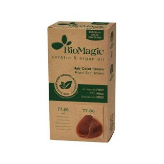 Farba do Włosów Średnio Ciemna Miedź (77.66) 250g | BIOMAGIC - Ekochatka