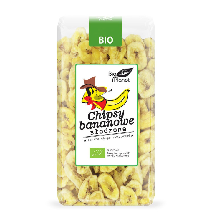 Chipsy Bananowe Słodzone BIO 350g | BIO PLANET - seria PRZEKĄSKI - Ekochatka