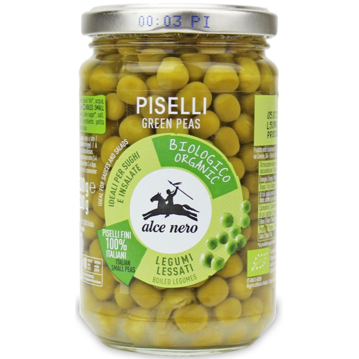 Groszek Zielony w Zalewie BIO 300g (200g) (Słoik) | ALCE NERO - Ekochatka