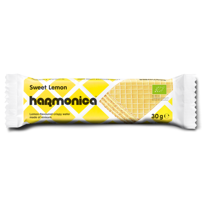 Wafelek z Samopszy z Kremem Mleczno Cytrynowym BIO 30g | HARMONICA - Ekochatka
