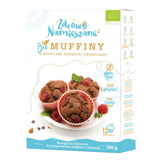 Mieszanka na Muffiny z Czekoladą Gorzką Bezglutenowa BIO 300g | ZDROWO NAMIESZANE - Ekochatka