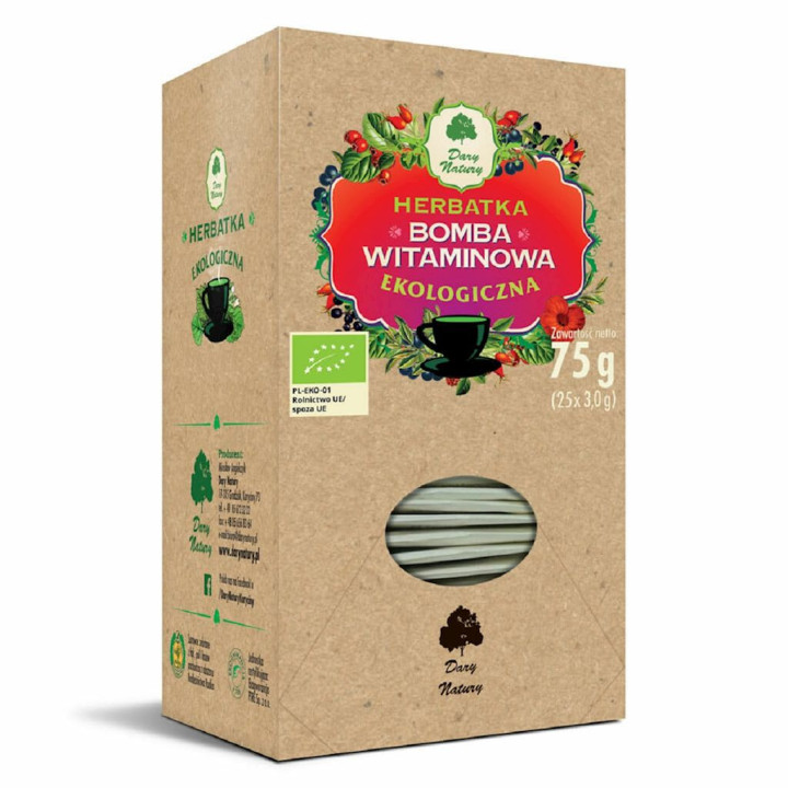 Herbatka Bomba Witaminowa BIO (25x3g) 75g | DARY NATURY - herbatki - Ekochatka