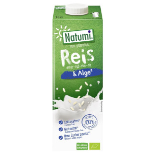 Napój Ryżowy z Algami Morskimi (Wapń) bez Dodatku Cukrów Bezglutenowy  | NATUMI - Ekochatka