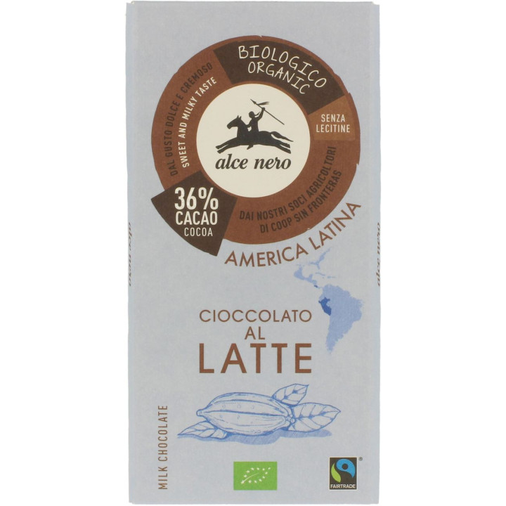 Czekolada Mleczna Fair Trade BIO 100g | ALCE NERO - Ekochatka