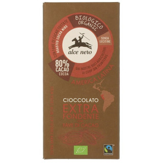 Czekolada Gorzka z Ziarnami Kakaowca Fair Trade Bezglutenowa BIO 100g | ALCE NERO - Ekochatka