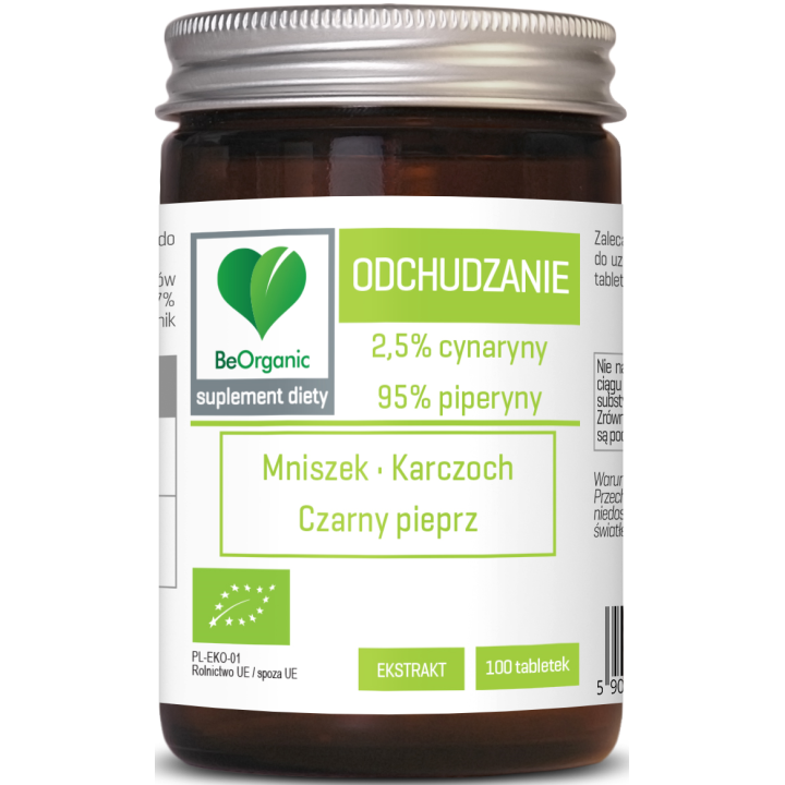 Tabletki Wspomagające Odchudzanie (Mniszek, Karczoch, Czarny Pieprz) B | BE ORGANIC - Ekochatka