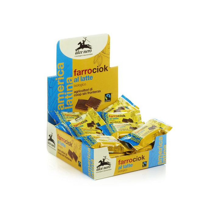 Herbatniki Orkiszowe z Czekoladą Mleczną Fair Trade BIO 28g | ALCE NERO - Ekochatka