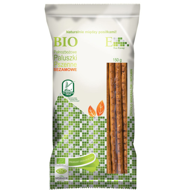 Paluszki Pełnoziarniste z Sezamem BIO 150g | ENVOY - Ekochatka