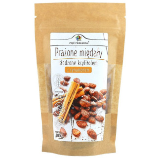 Migdały Prażone z Cynamonem Słodzone Ksylitolem Bezglutenowe 100g | PIĘĆ PRZEMIAN - Ekochatka