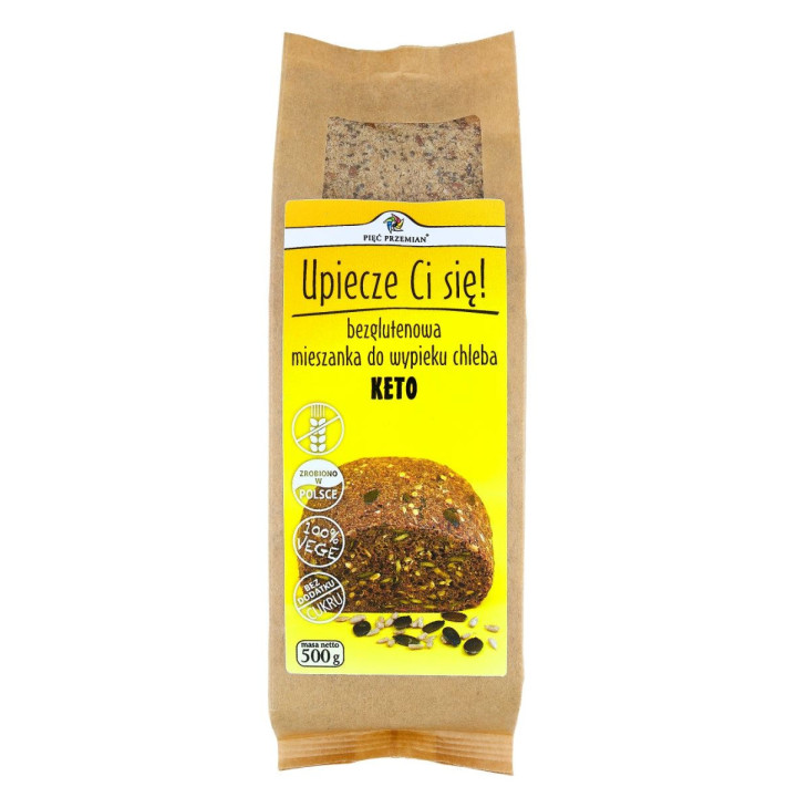 Mieszanka do Wypieku Chleba bez Dodatku Cukrów Bezglutenowa Keto 500g | PIĘĆ PRZEMIAN - Ekochatka