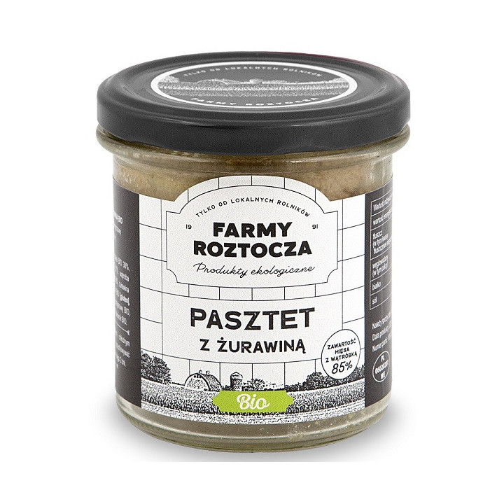 Pasztet Drobiowo Wieprzowy z Żurawiną BIO 180g (Słoik) | FARMY ROZTOCZA - Ekochatka