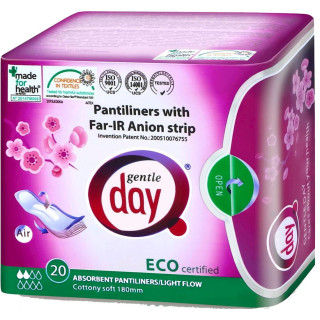 Wkładki Higieniczne z Paskiem Anionowym i Warstwą Wchłaniającą Wilgoć  | GENTLE DAY - Ekochatka