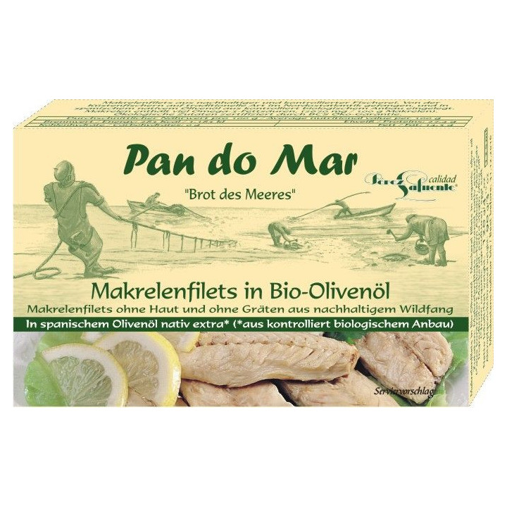Makrela Filety w BIO Oliwie z Oliwek Extra Virgin 120g | PAN DO MAR - Ekochatka