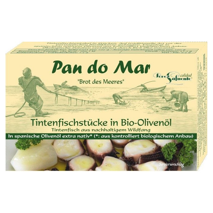 Kałamarnica Humboldta w BIO Oliwie z Oliwek Extra Virgin 120g (90g) | PAN DO MAR - Ekochatka