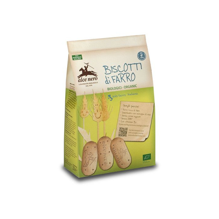 Ciastka Orkiszowe dla Dzieci od 6 Miesiąca BIO 250g | ALCE NERO - Ekochatka