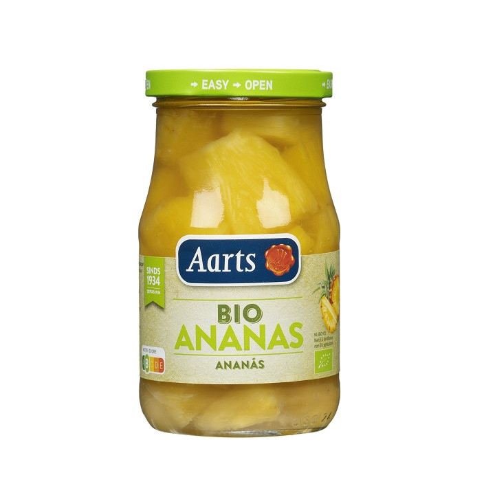 Ananas Kawałki w Lekkim Syropie BIO 350g (190g) (Słoik) | AARTS - Ekochatka