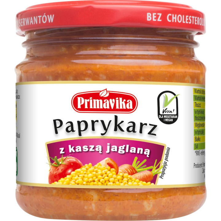 Paprykarz Wegański z Kaszą Jaglaną Bezglutenowy 160g | PRIMAVIKA - Ekochatka