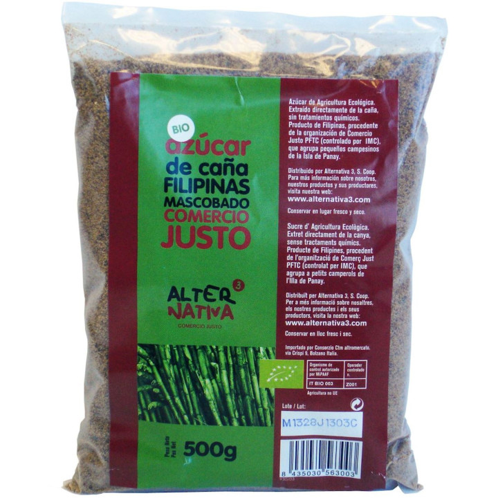 Cukier Trzcinowy Mascobado Bezglutenowy BIO 500g | ALTERNATIVA3 - Ekochatka