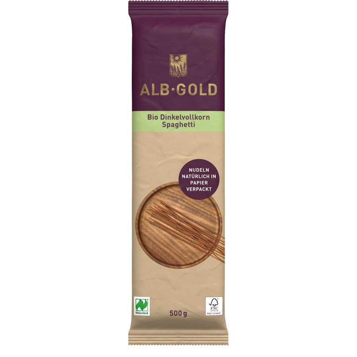 Makaron (Orkiszowy Razowy) Spaghetti BIO 500g | ALB-GOLD - Ekochatka
