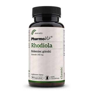 Rhodiola Różeniec Górski Ekstrakt (140 mg) Bezglutenowy 90 Kapsułek | PHARMOVIT - Ekochatka