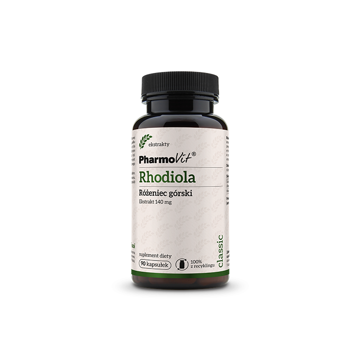 Rhodiola Różeniec Górski Ekstrakt (140 mg) Bezglutenowy 90 Kapsułek | PHARMOVIT - Ekochatka