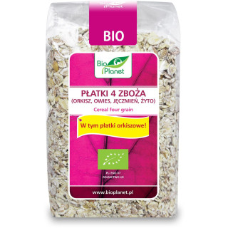Płatki 4 Zboża (Orkisz, Owies, Jęczmień, Żyto) BIO 300g | BIO PLANET - Ekochatka