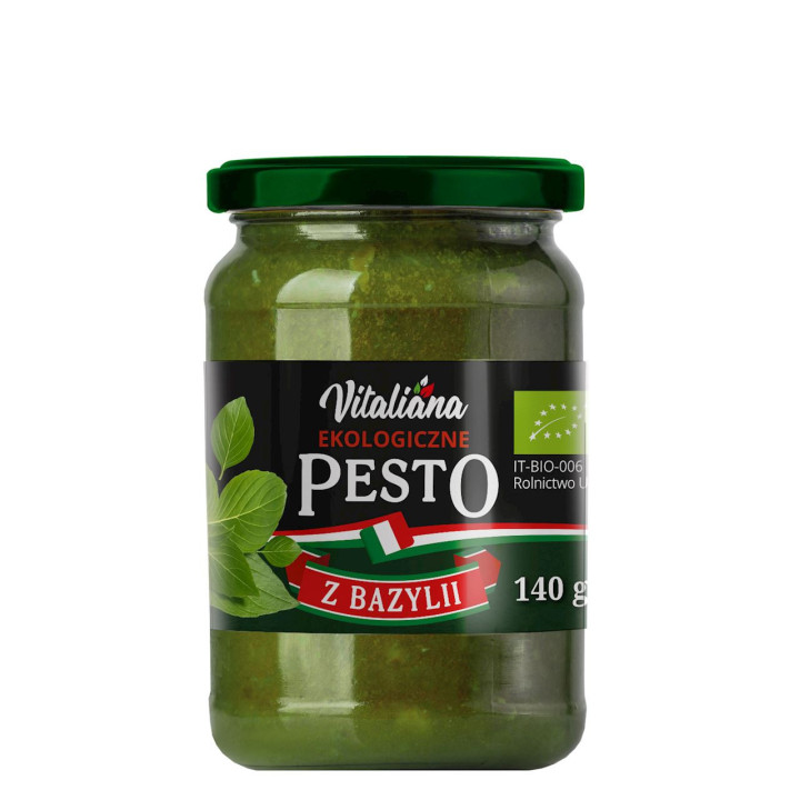 Pesto Zielone z Bazylii BIO 140g | VITALIANA - Ekochatka