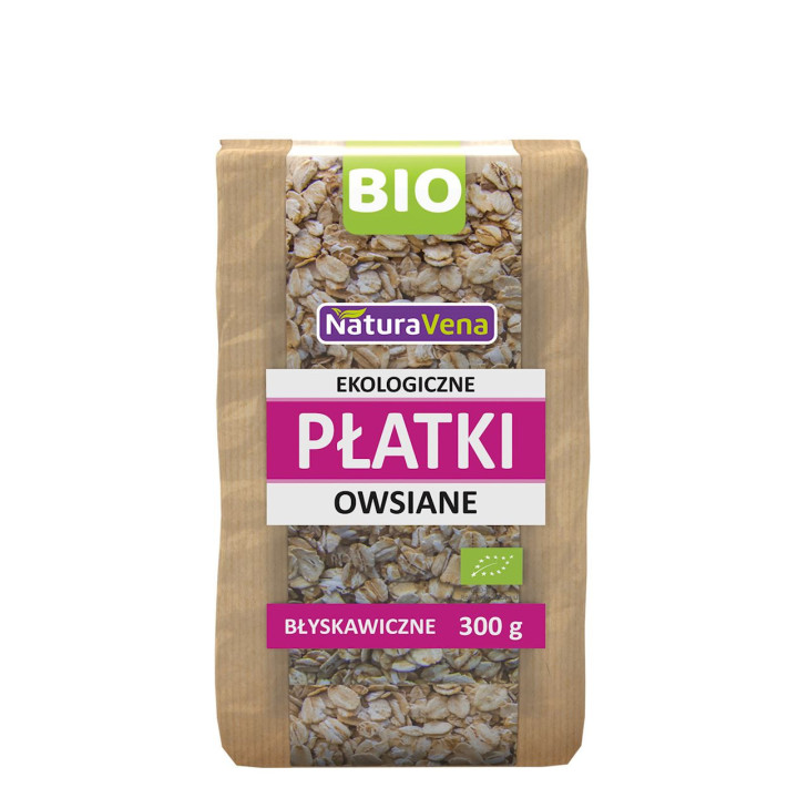 Płatki Owsiane Błyskawiczne BIO 300g | NATURAVENA - Ekochatka