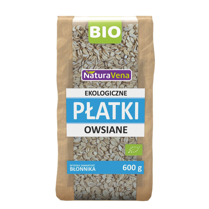Płatki Owsiane BIO 600g | NATURAVENA - Ekochatka