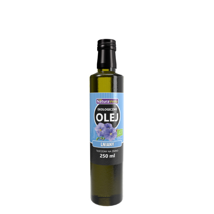 Olej Lniany Tłoczony na Zimno BIO 250ml | NATURAVENA - Ekochatka