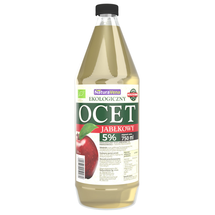 Ocet Jabłkowy 5 % Niefiltrowany BIO 750ml | NATURAVENA - Ekochatka