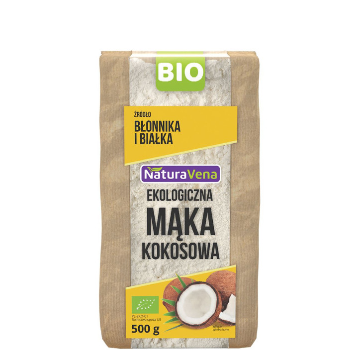Mąka Kokosowa Bezglutenowa BIO 500g | NATURAVENA - Ekochatka