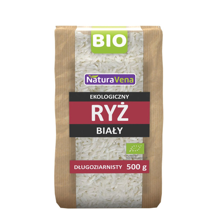 Ryż Biały Długoziarnisty Bezglutenowy BIO 500g | NATURAVENA - Ekochatka