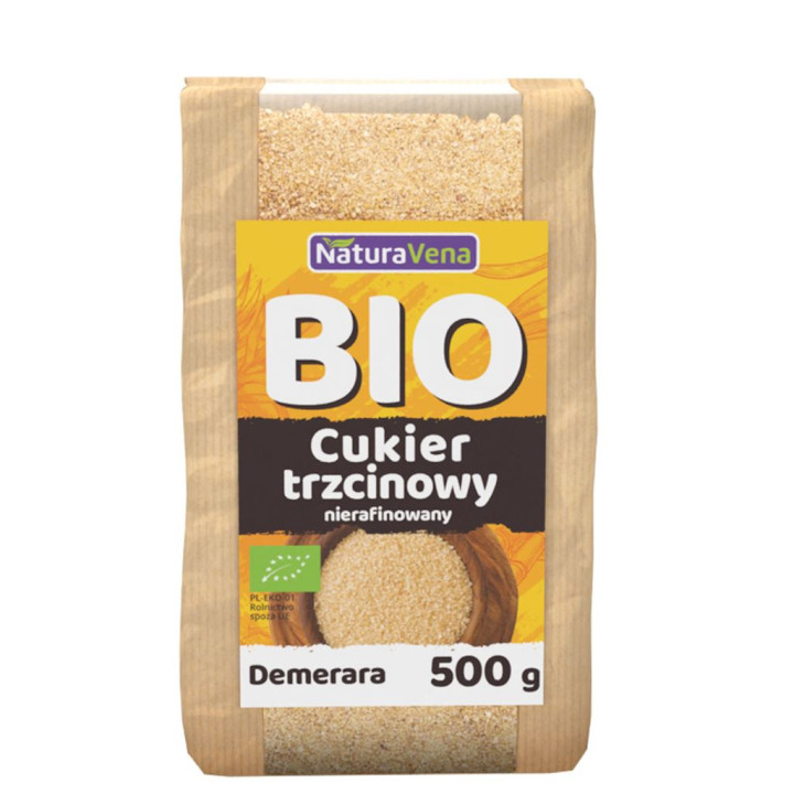 Cukier Trzcinowy Demerara BIO 500g | NATURAVENA - Ekochatka