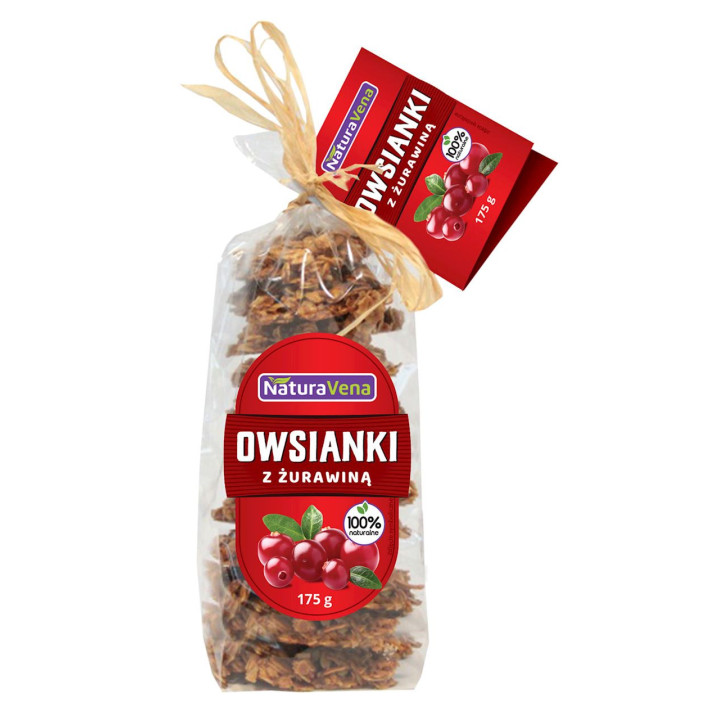 Ciastka Owsianki z Żurawiną 175g | NATURAVENA - Ekochatka