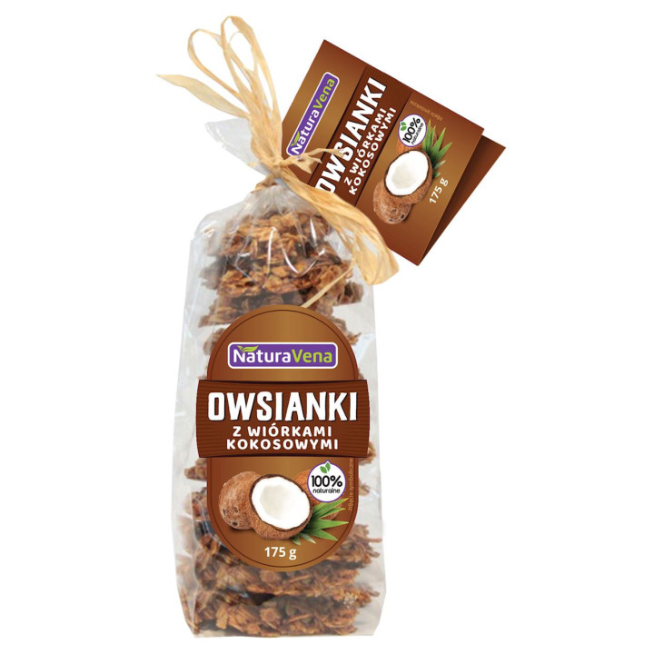 Ciastka Owsianki z Wiórkami Kokosowymi 175g | NATURAVENA - Ekochatka