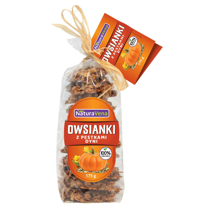 Ciastka Owsianki z Pestkami Dyni 175g | NATURAVENA - Ekochatka