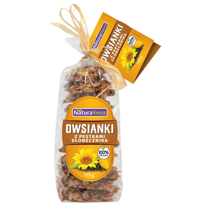 Ciastka Owsianki z Ziarnami Słonecznika 175g | NATURAVENA - Ekochatka