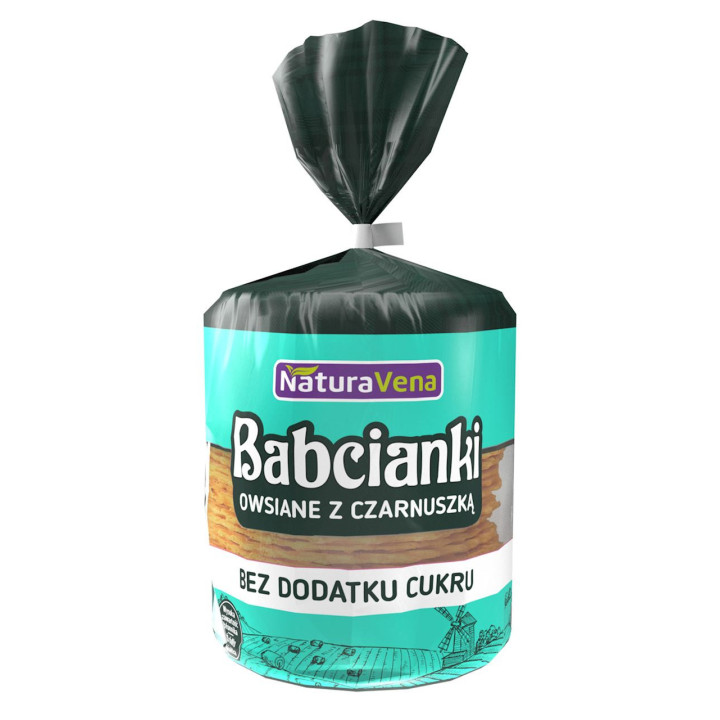 Babcianki Owsiane z Czarnuszką bez Dodatku Cukrów 100g | NATURAVENA - Ekochatka