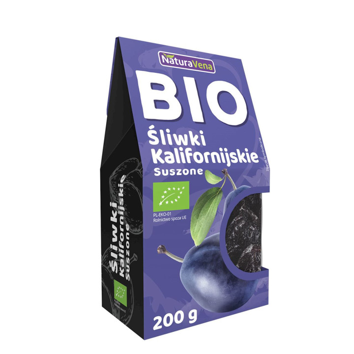 Śliwki Kalifornijskie Suszone Bezglutenowe BIO 200g | NATURAVENA - Ekochatka